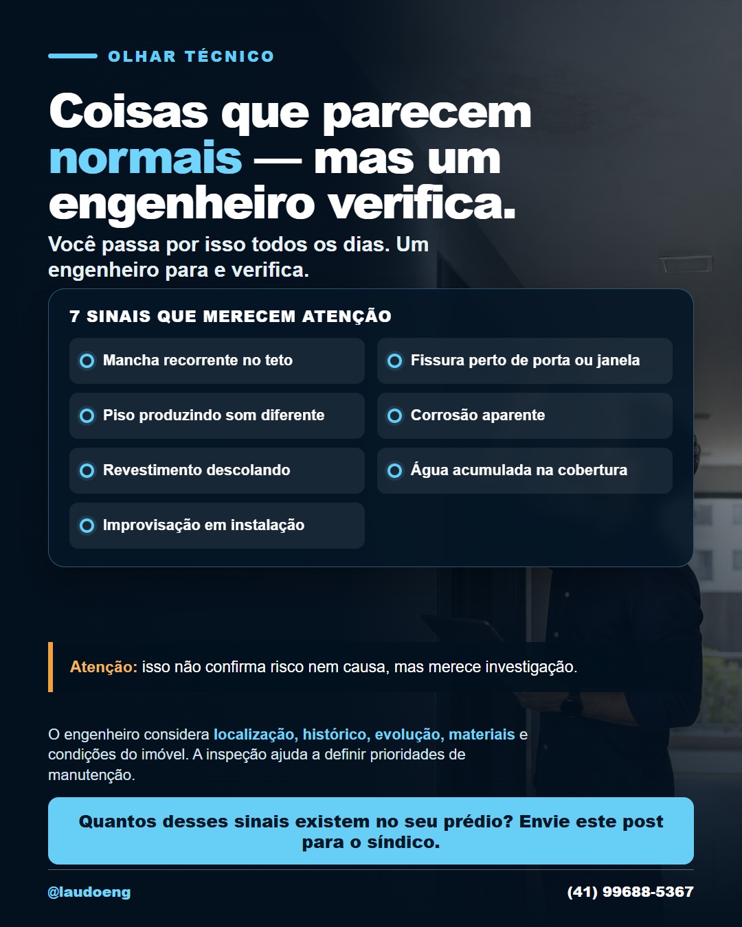 Sete sinais em uma edificação que merecem avaliação em inspeção predial